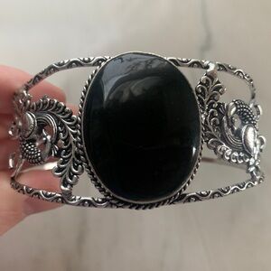 1934 Silver Ornate Cuff Bracelet